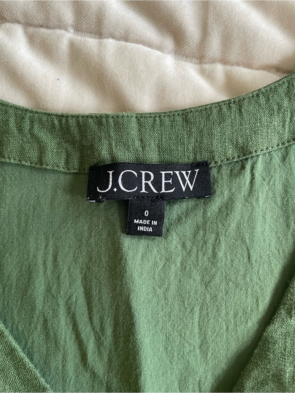 J. Crew Olive Green Linen Button-Front Crop Vest - Picture 2 of 3